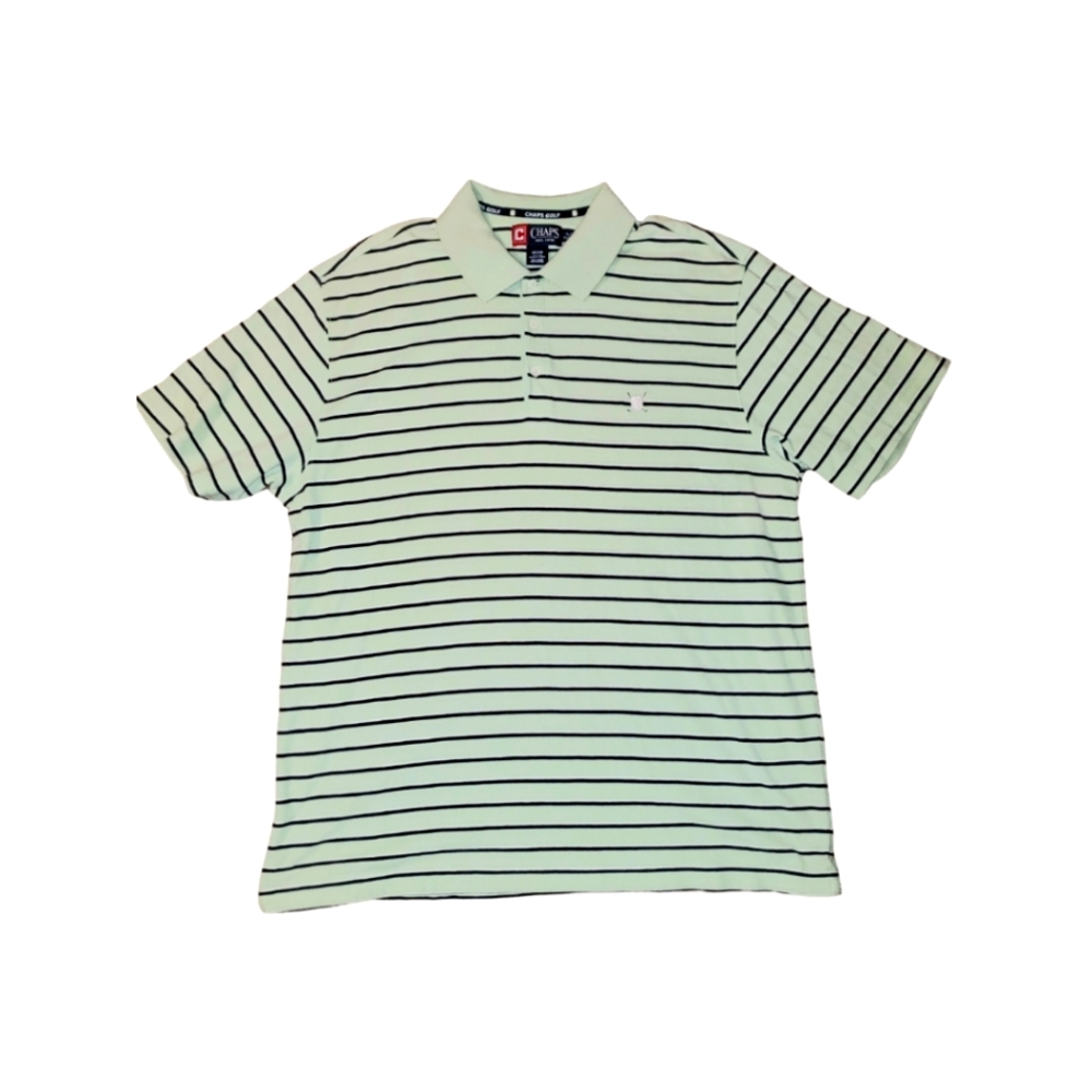 Chaps striped polo green